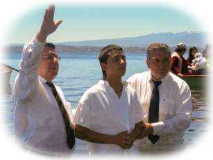 Baptisms in Lake Puyehue, Chile